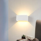 Modern Outdoor Waterproof Rectangular Aluminum LED Wall Sconce Lamp Black or White 12W/24W Hardwired