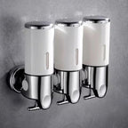 Wall Mounted Soap Dispenser Stainless Steel ABS 16.9 fl oz Push Pump Bathroom Organizer Set of 1-3