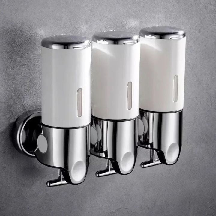 Wall Mounted Soap Dispenser Stainless Steel ABS 16.9 fl oz Push Pump Bathroom Organizer Set of 1-3
