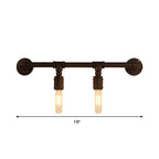 Industrial Black Metal Wall Light Straight Pipe Wall Sconce 2/4/6 Bulbs E26/E27 Indoor Fixture