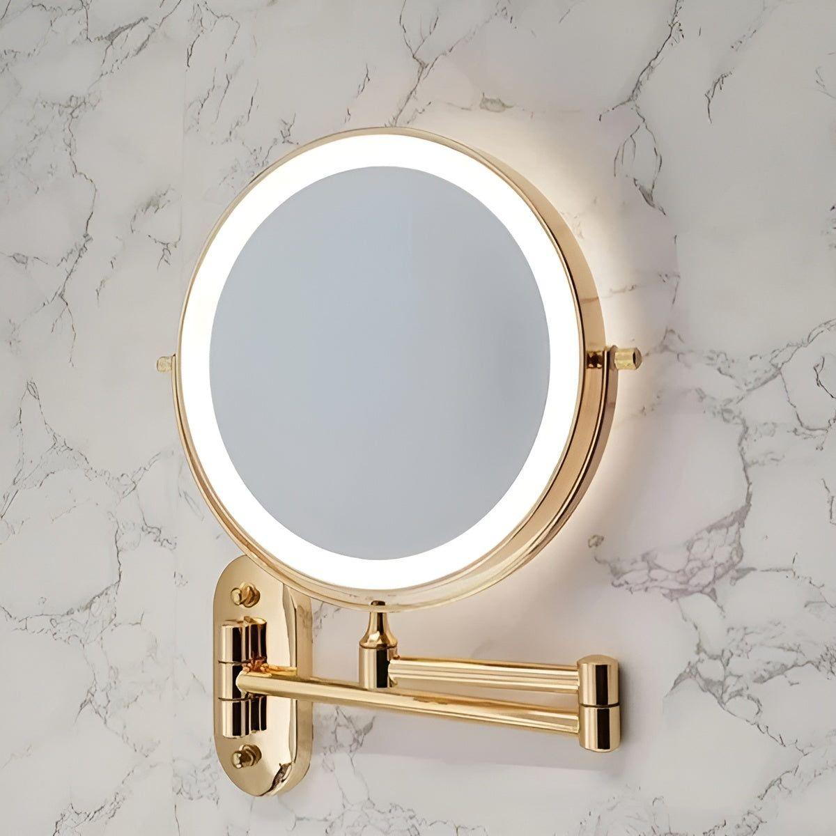Rechargeable Foldable LED Makeup Mirror with 10x Magnification and Adjustable Brightness
