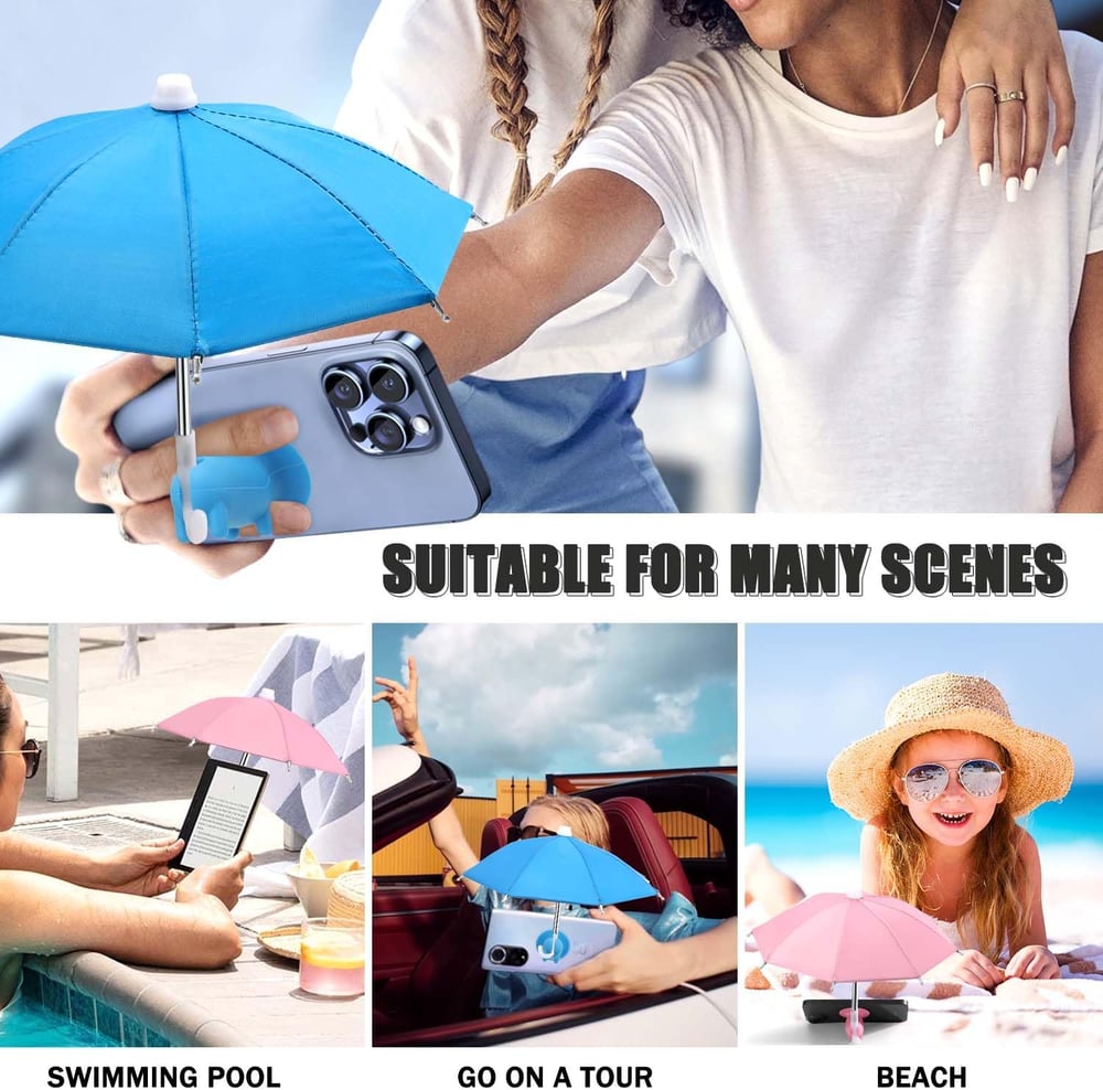 Phone Umbrella Suction Cup Stand Anti-Glare Sunshade Holder for Smartphones Portable Weatherproof Plastic