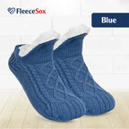 Fleece-Lined Thermal Slipper Socks Non-Slip Grips Warm Cozy Indoor Socks Acrylic Polyester