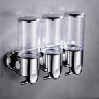 Wall Mounted Soap Dispenser Stainless Steel ABS 16.9 fl oz Push Pump Bathroom Organizer Set of 1-3