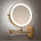 Rechargeable Foldable LED Makeup Mirror with 10x Magnification and Adjustable Brightness
