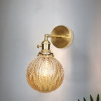 Geometric Brass Wall Sconce Prismatic Glass Shade 1 Bulb Modern Wall Mount Light Fixture