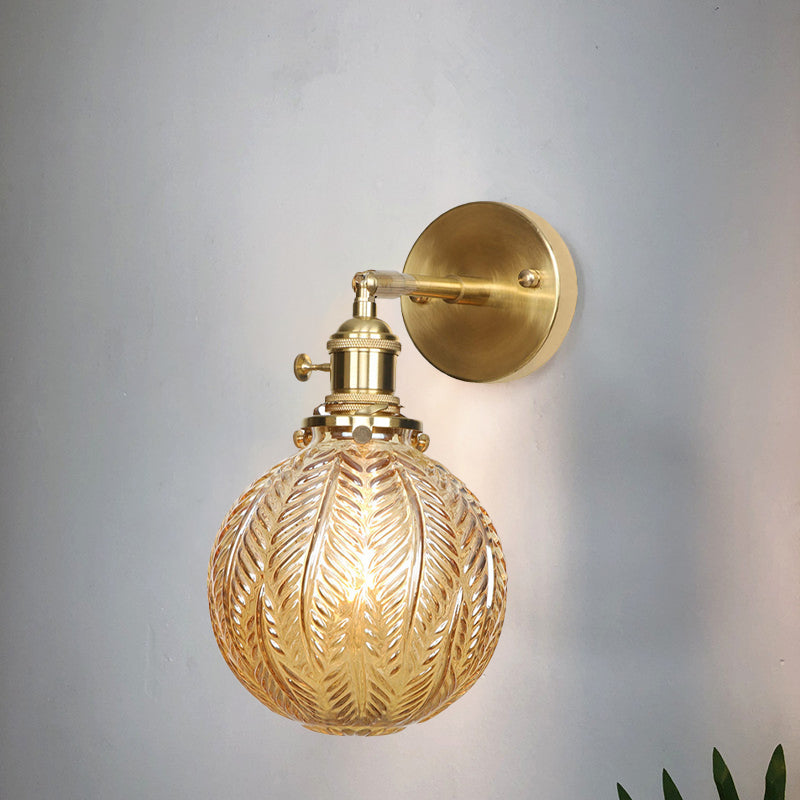 Geometric Brass Wall Sconce Prismatic Glass Shade 1 Bulb Modern Wall Mount Light Fixture