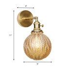 Geometric Brass Wall Sconce Prismatic Glass Shade 1 Bulb Modern Wall Mount Light Fixture