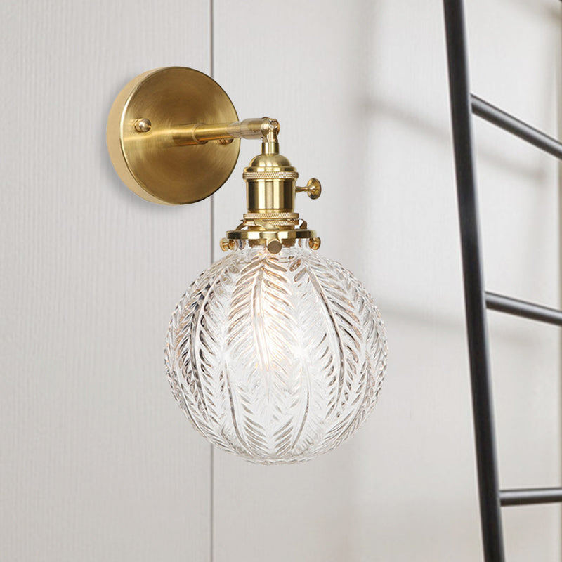 Geometric Brass Wall Sconce Prismatic Glass Shade 1 Bulb Modern Wall Mount Light Fixture