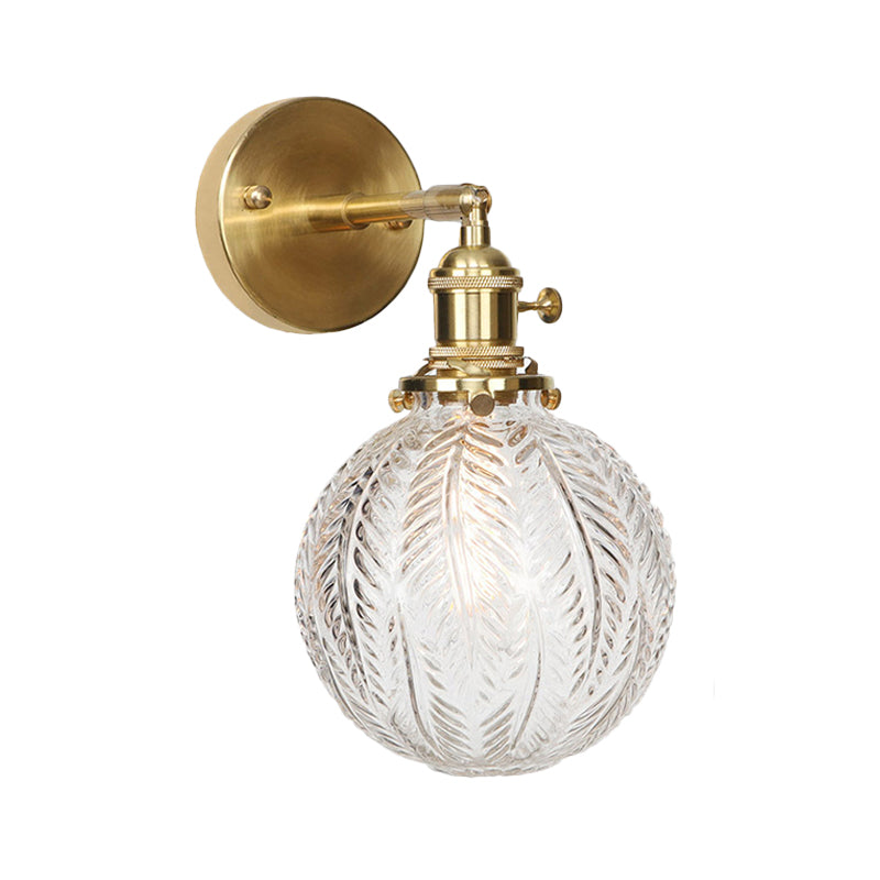 Geometric Brass Wall Sconce Prismatic Glass Shade 1 Bulb Modern Wall Mount Light Fixture