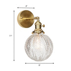 Geometric Brass Wall Sconce Prismatic Glass Shade 1 Bulb Modern Wall Mount Light Fixture