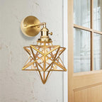 Geometric Brass Wall Sconce Prismatic Glass Shade 1 Bulb Modern Wall Mount Light Fixture