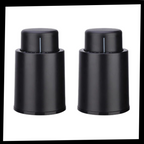 Vacuum Wine Bottle Stopper with Date Tracker Black ABS 2 or 4 Pack Preservation Seal