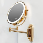 Rechargeable Foldable LED Makeup Mirror with 10x Magnification and Adjustable Brightness