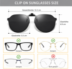 Polarized Clip-On Sunglasses with UV400 Lenses Flip-Up Mechanism Universal Fit for Glasses