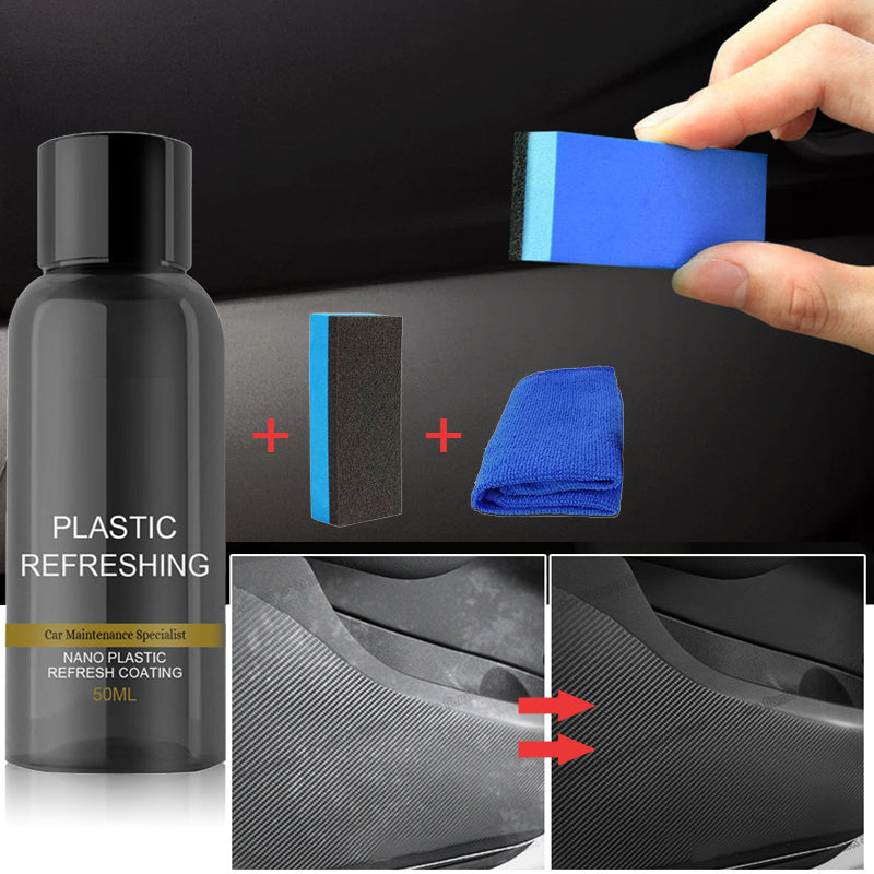 Auto Plastic Coating Restoration Agent 50ml UV Protection Streak-Free Formula for Car Trims and Exterior Surfaces