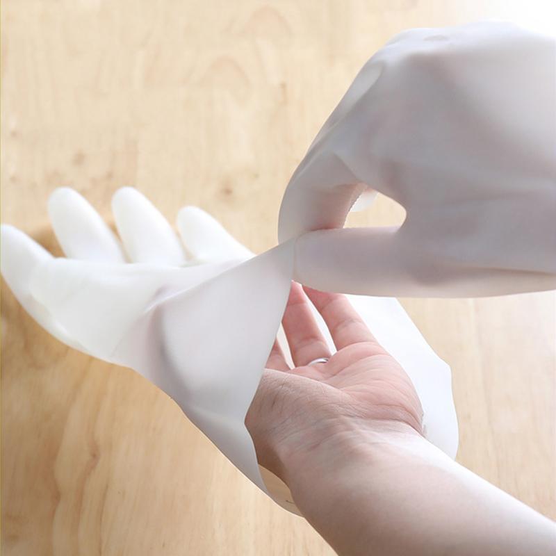 Unbreakable Nitrile Rubber Gloves 1 Pair White Food Safe Durable Non-Slip Multipurpose