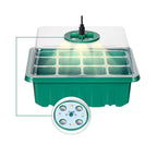 Seed Starter Trays with Grow Light Kit 5 Sets Adjustable Humidity Clear Root View Black Green