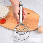 Stainless Steel Dough Whisk Ergonomic Handle Compact Lightweight Kitchen Tool