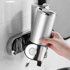 Wall Mounted Soap Dispenser Stainless Steel ABS 16.9 fl oz Push Pump Bathroom Organizer Set of 1-3