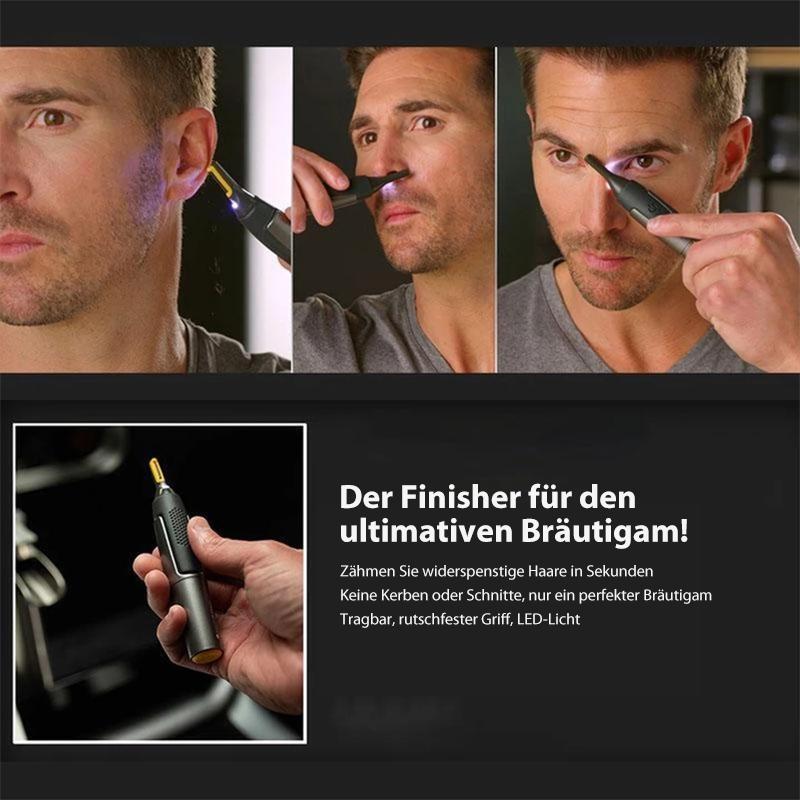 Precision Nose and Ear Hair Trimmer with Titanium Blades and LED Light, Ultra-Thin Cutting Head