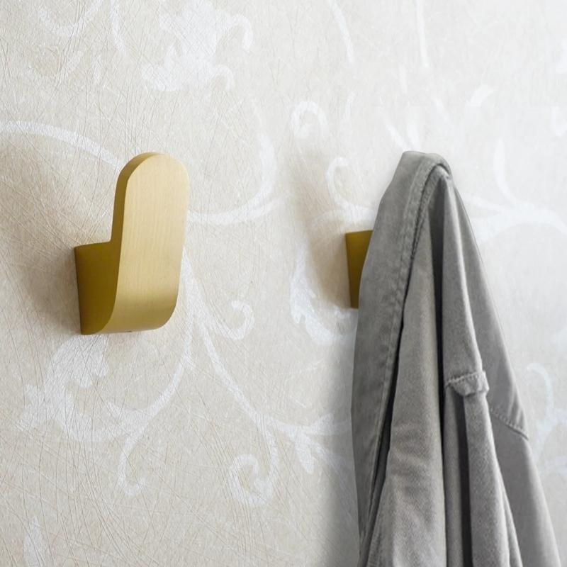 Harrow Lauren Golden Brass Wall Hook Modern Decorative Coat Rack 1, 3, or 5-Pack