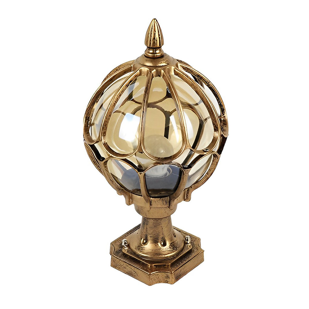 Vintage Outdoor LED Pier Mount Post Light Clear Glass Globe Black Bronze Aluminum
