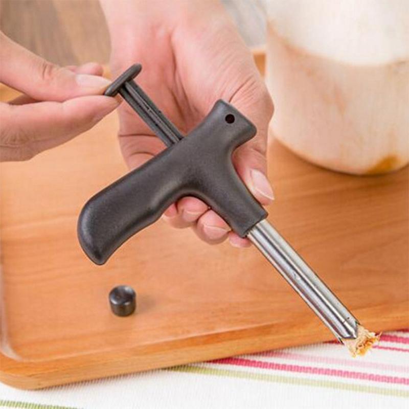 Stainless Steel Coconut Opener Tool with Ergonomic Grip and Large Hole Design for Easy Juice Access