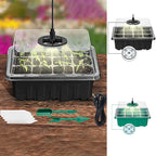 Seed Starter Trays with Grow Light Kit 5 Sets Adjustable Humidity Clear Root View Black Green