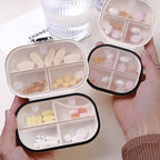 Portable Daily Pill Organizer 7-Section Water-Resistant Compact White PET Silicone Pill Box