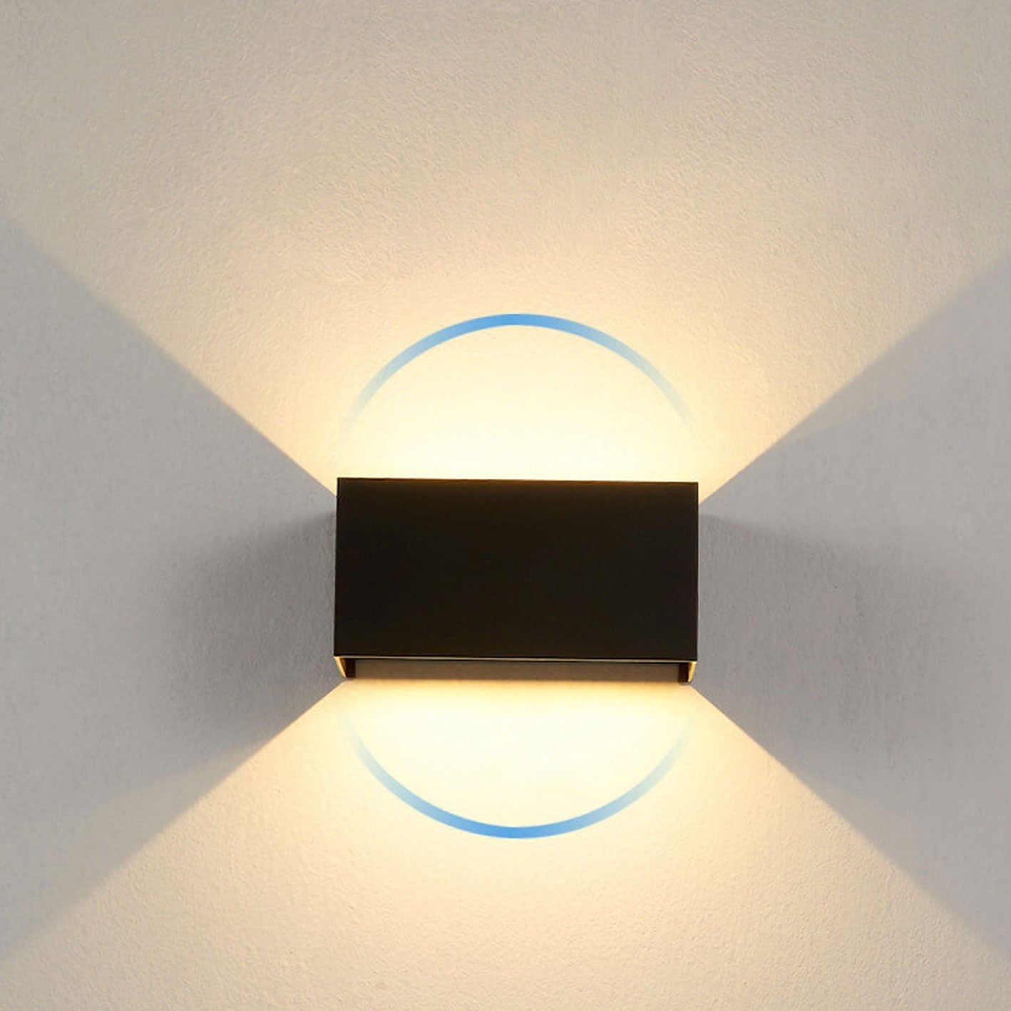 Modern Outdoor Waterproof Rectangular Aluminum LED Wall Sconce Lamp Black or White 12W/24W Hardwired
