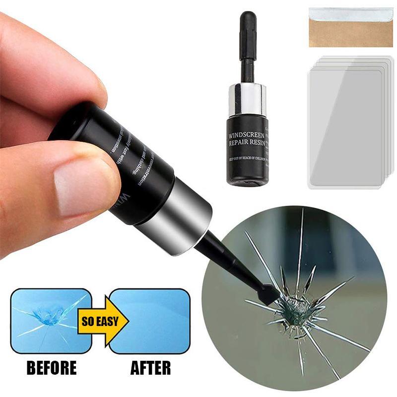Glass Repair Fluid Resin Kit 2ml Clear Invisible Automotive Laminated Crack Fix