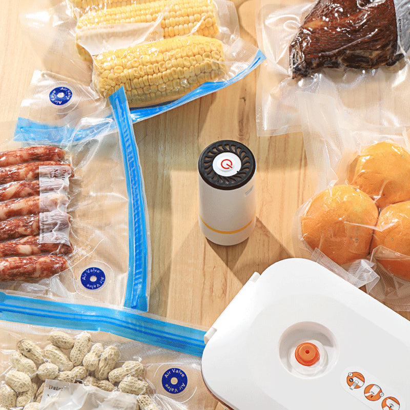 Vacuum Sealer with USB Charging and 20 Zipper Bags Compact Portable Food Storage Kit