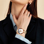 Ladies Waterproof Quartz Watch Stainless Steel Strap Starry Diamond Dial 26mm