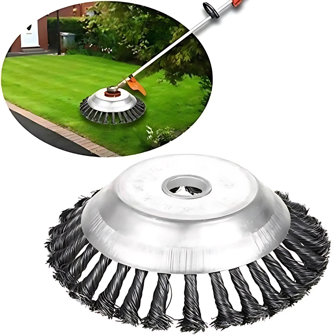 Grass Cutting Turbo Head 6-Blade Steel Wire Universal Trimmer Weed Brush 15.24 cm Silver