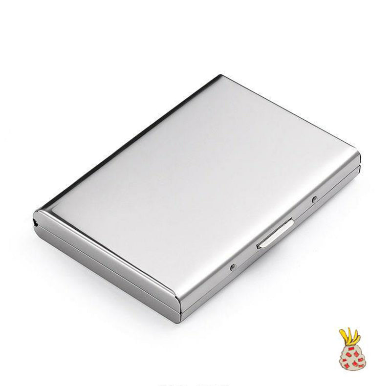 Ultra-Thin Stainless Steel Card Case with RFID Theft and Demagnetization Protection, Holds 6 Cards