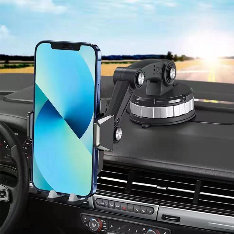 Car Phone Holder Strong Suction Adjustable Mount 360° Rotation Black