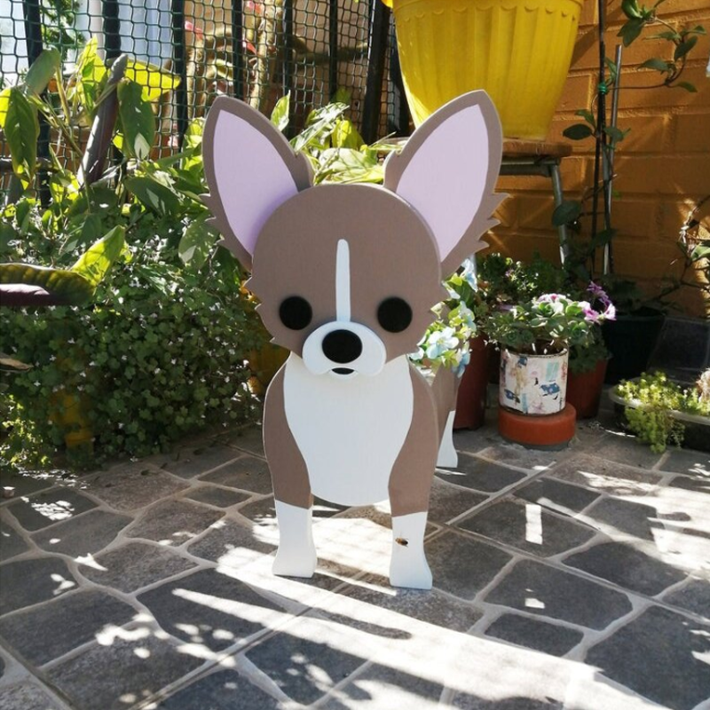 Cute Wooden Animal Flowerpot Hand-Painted Decorative Planter for Indoor and Outdoor Use Small and Large Sizes