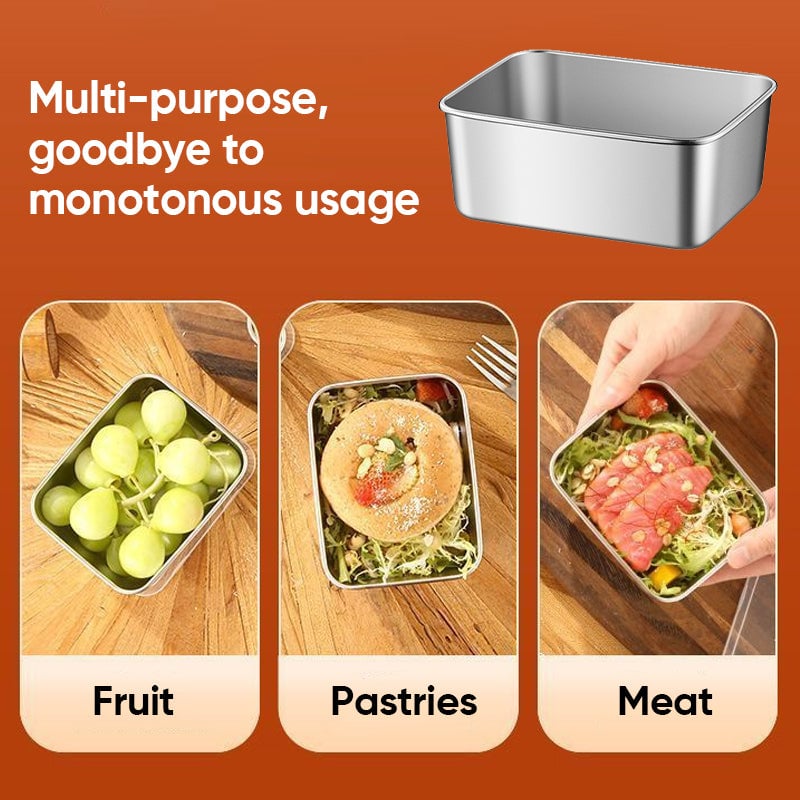 Stainless Steel Food Storage Containers Set 3/6 Pcs Durable Reusable Eco-Friendly Dishwasher Safe