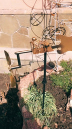 WindRock Hand-Welded Steel Guitar Wind Spinner with Stake for Garden Balcony Outdoor Decor