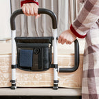 Bed Assist Handle with Dual Grip Metal Frame and Storage Bag for Twin to King Beds