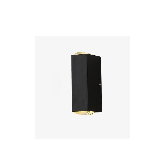 Modern Waterproof LED Outdoor Wall Light Aluminum Black Rectangular Hardwired