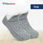Fleece-Lined Thermal Slipper Socks Non-Slip Grips Warm Cozy Indoor Socks Acrylic Polyester
