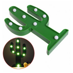 Cute Cactus Night LED Lights Plastic Warm White Home Decor 25x15.5 cm