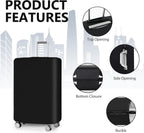 3-Piece Stretchable Luggage Cover Set Polyester Spandex Anti-Tear Dustproof Fits Small Medium Large Suitcases Black