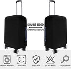 3-Piece Stretchable Luggage Cover Set Polyester Spandex Anti-Tear Dustproof Fits Small Medium Large Suitcases Black