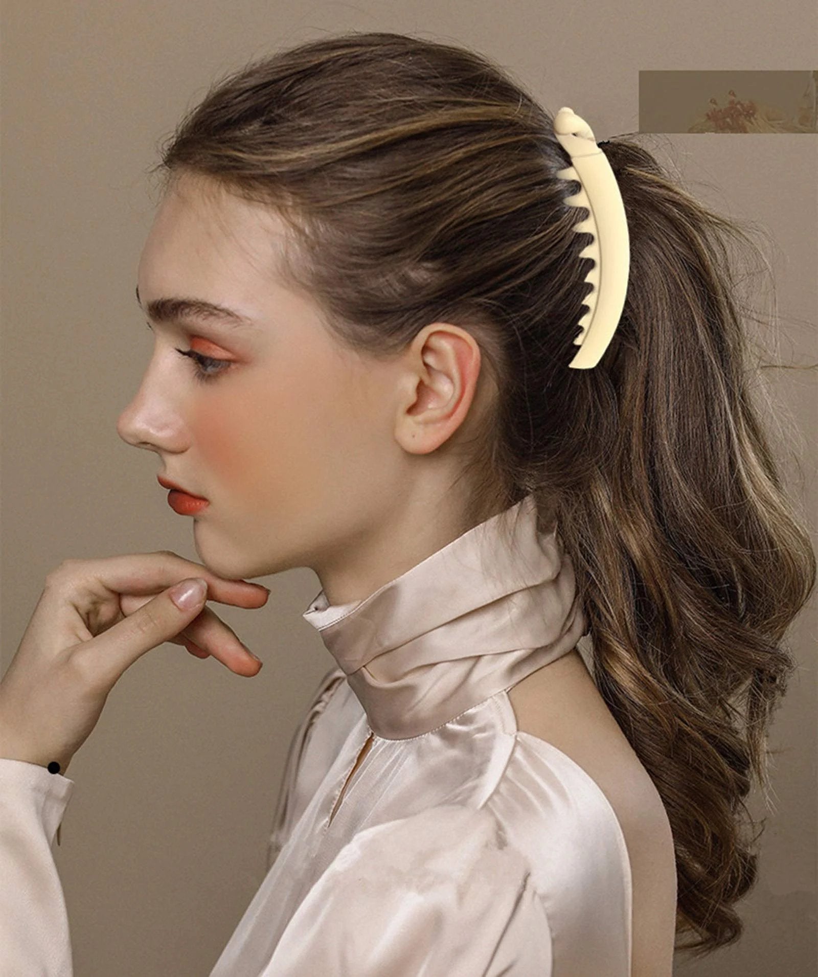 Large Banana Hair Clips Durable ABS Matte Finish Strong Grip Hair Accessories for Women 6 Colors