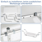 Adjustable Hanging Bathtub Seat with Non-Slip Handles Aluminum Alloy Frame Bath Stool 72-82 cm