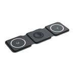 Foldable 3-in-1 Wireless Charger 15W Fast Charging for Phone AirPods Apple Watch Black White