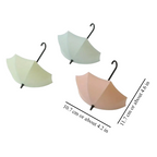 Umbrella Wall Hooks 3-Pack Adhesive Plastic Pastel and Neutral Colors Decorative Storage